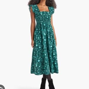 Hill House Nap Dress XS Green Floral